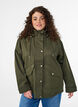 Kurze Fr&uuml;hlingsjacke mit abnehmbarer Kapuze, Gr&uuml;n, Model image number 0