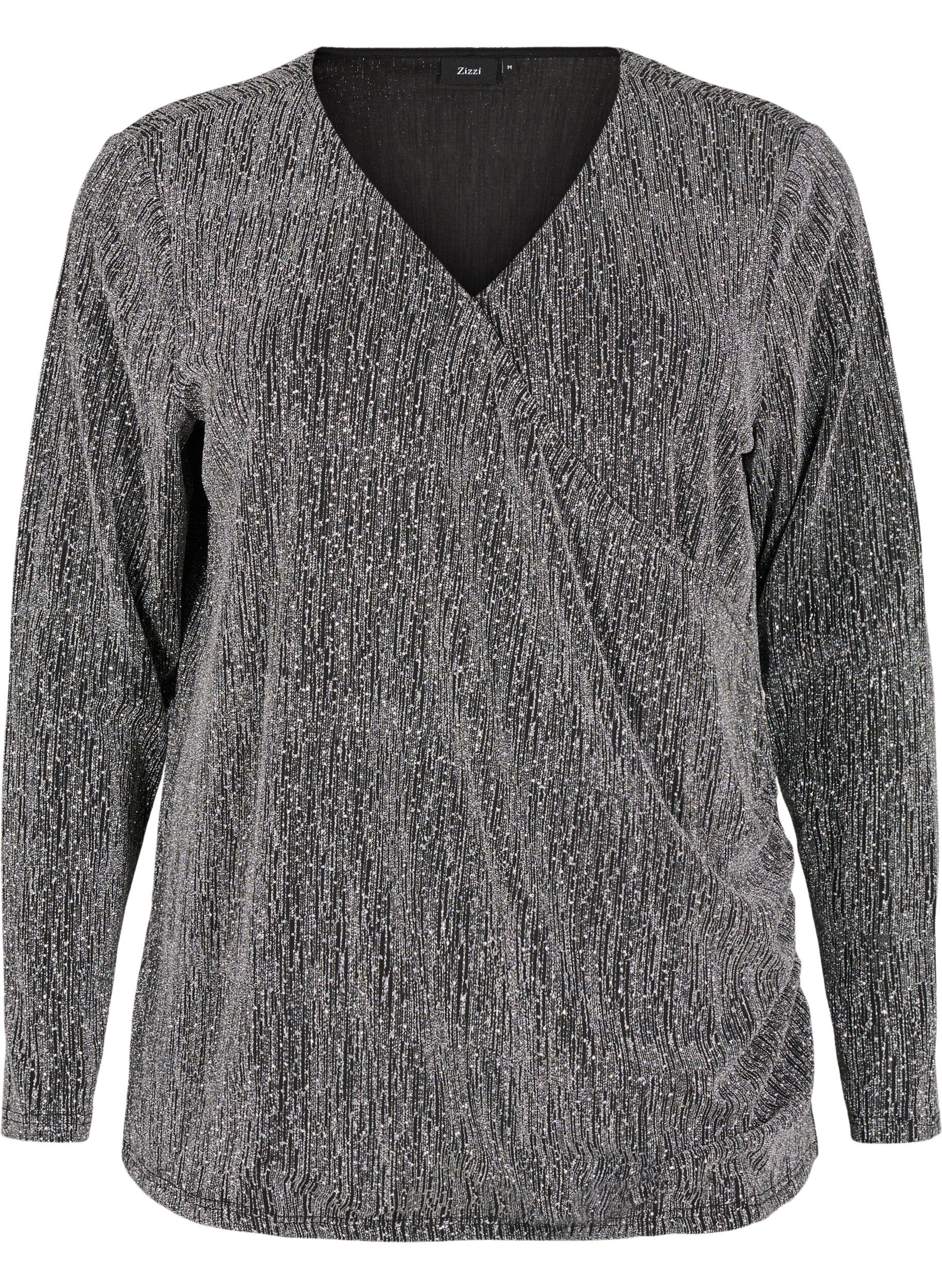 Top paillet&eacute; &agrave; effet kimono