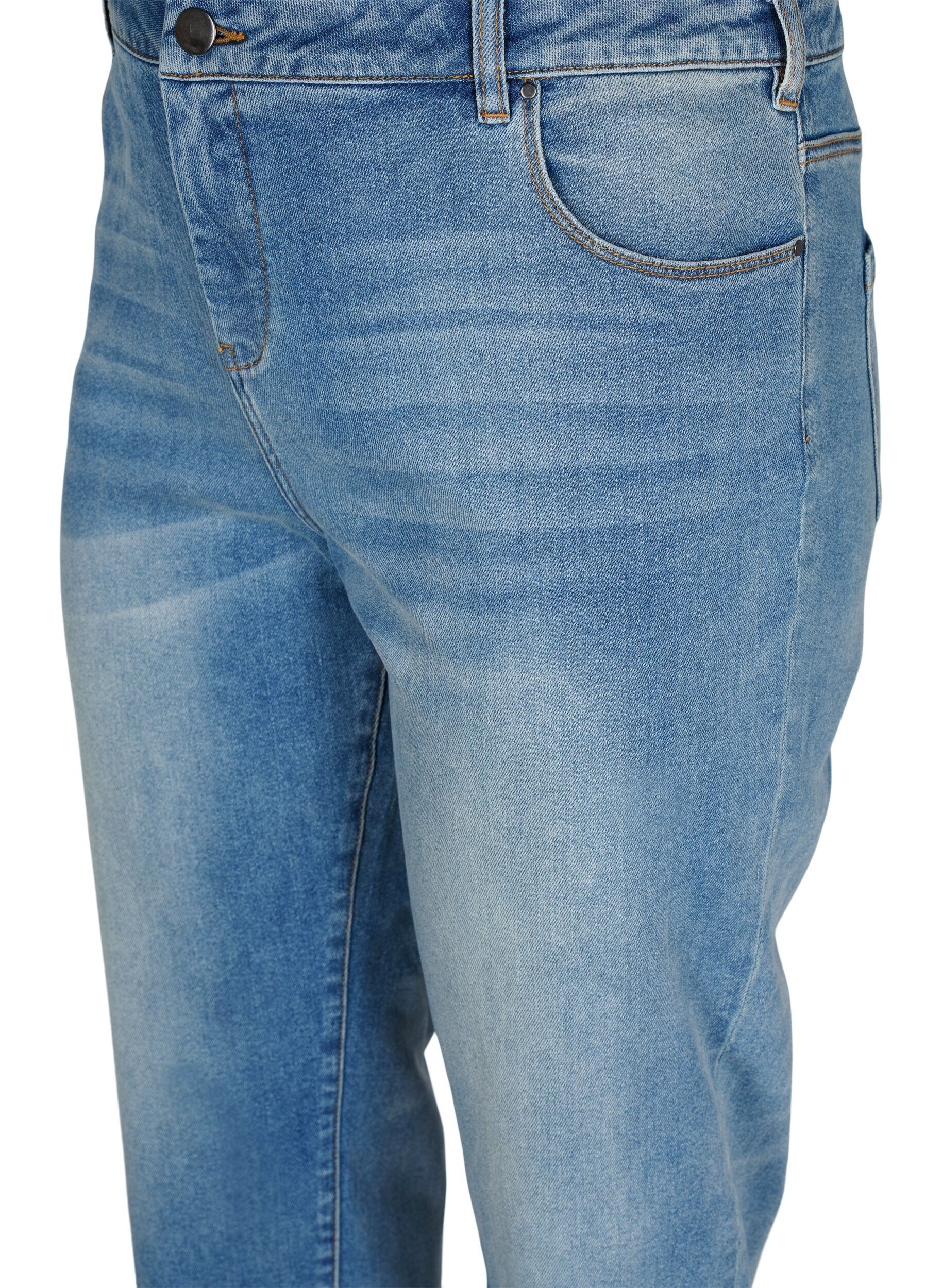 Zizzi 7/8-Jeans mit Fransensaum und hoher Taille, Blau, Packshot image number 2