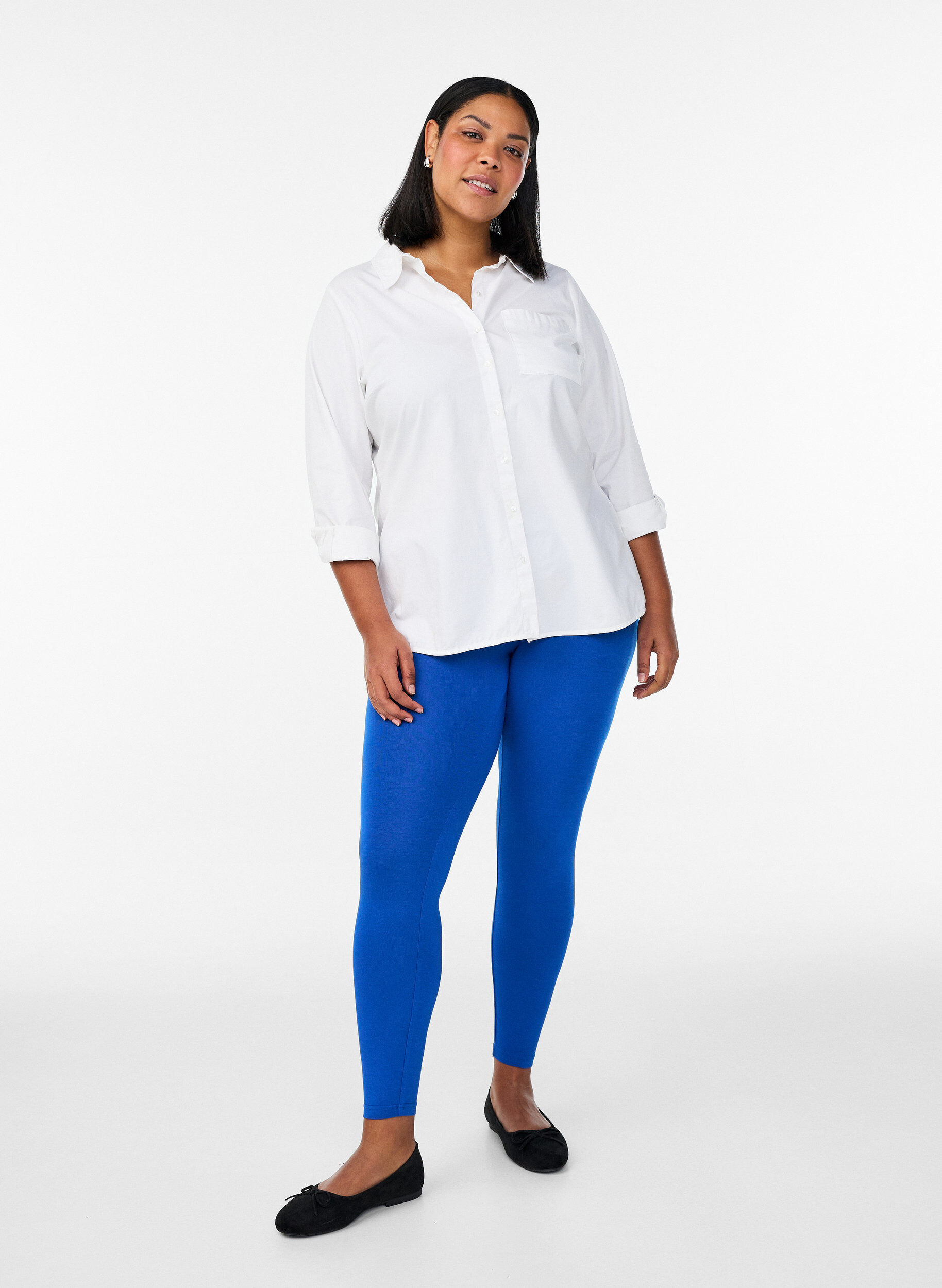 ZizziBasic-Leggings aus Viskose, Blau, Model image number 1