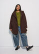 Manteau court &agrave; la coupe &eacute;vas&eacute;e, Marron, Model image number 1