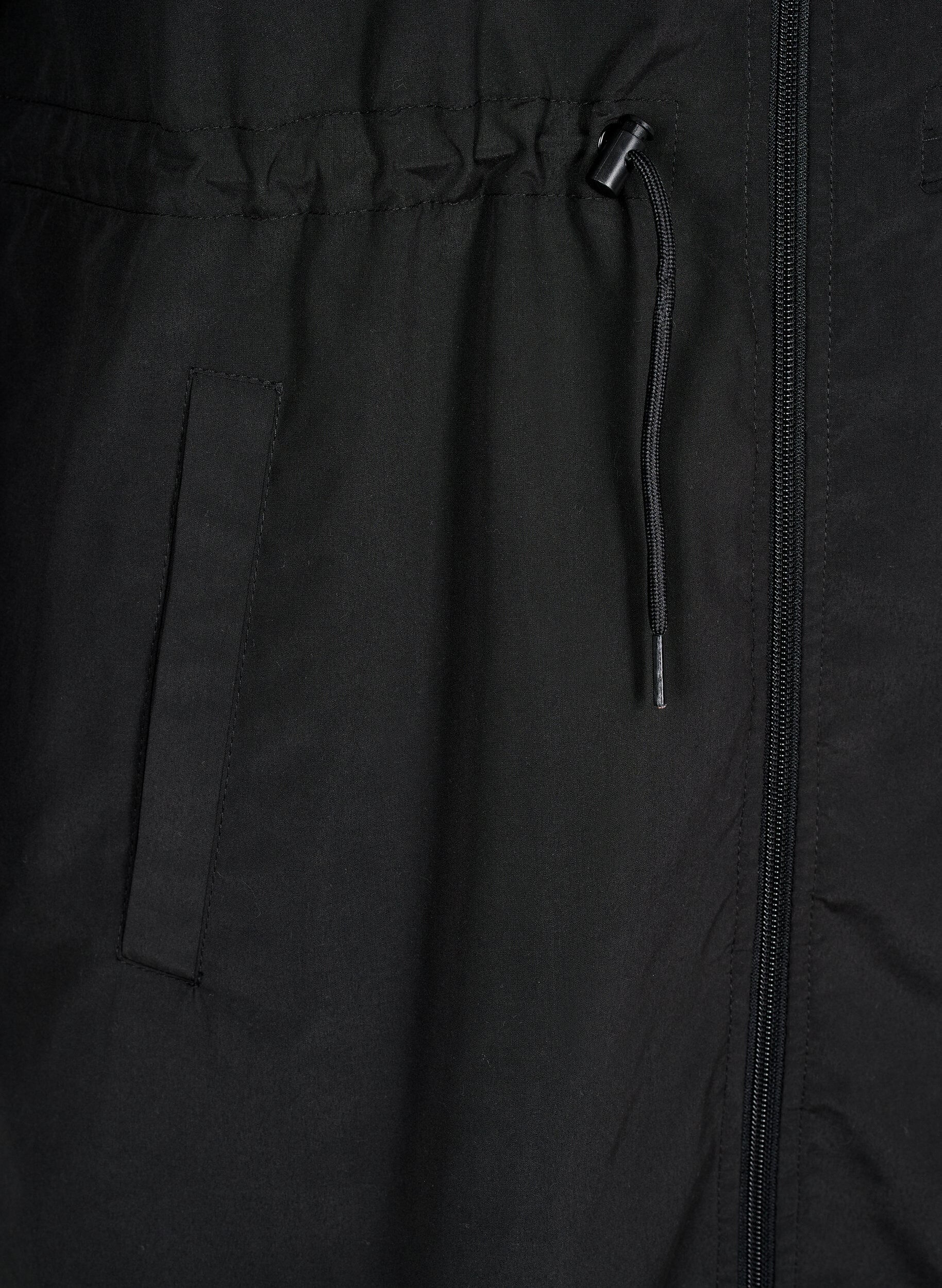 Zizzi FLASH - Wasserabweisender Parka mit Kapuze, Schwarz, Packshot image number 3