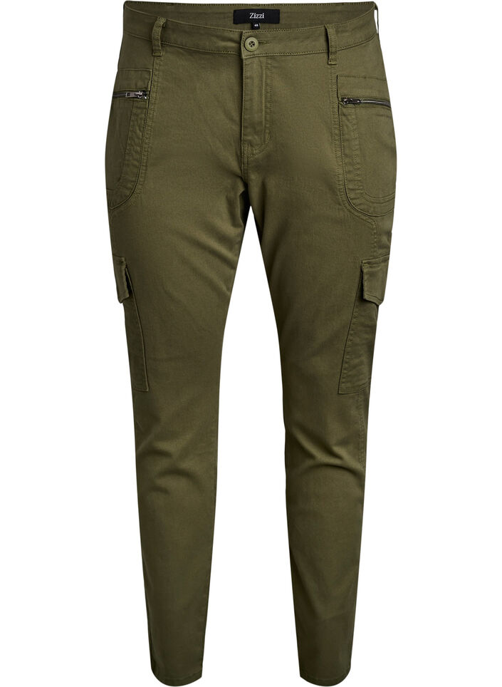 Pantalon slim fit avec poches cargo, Vert, Packshot image number 0