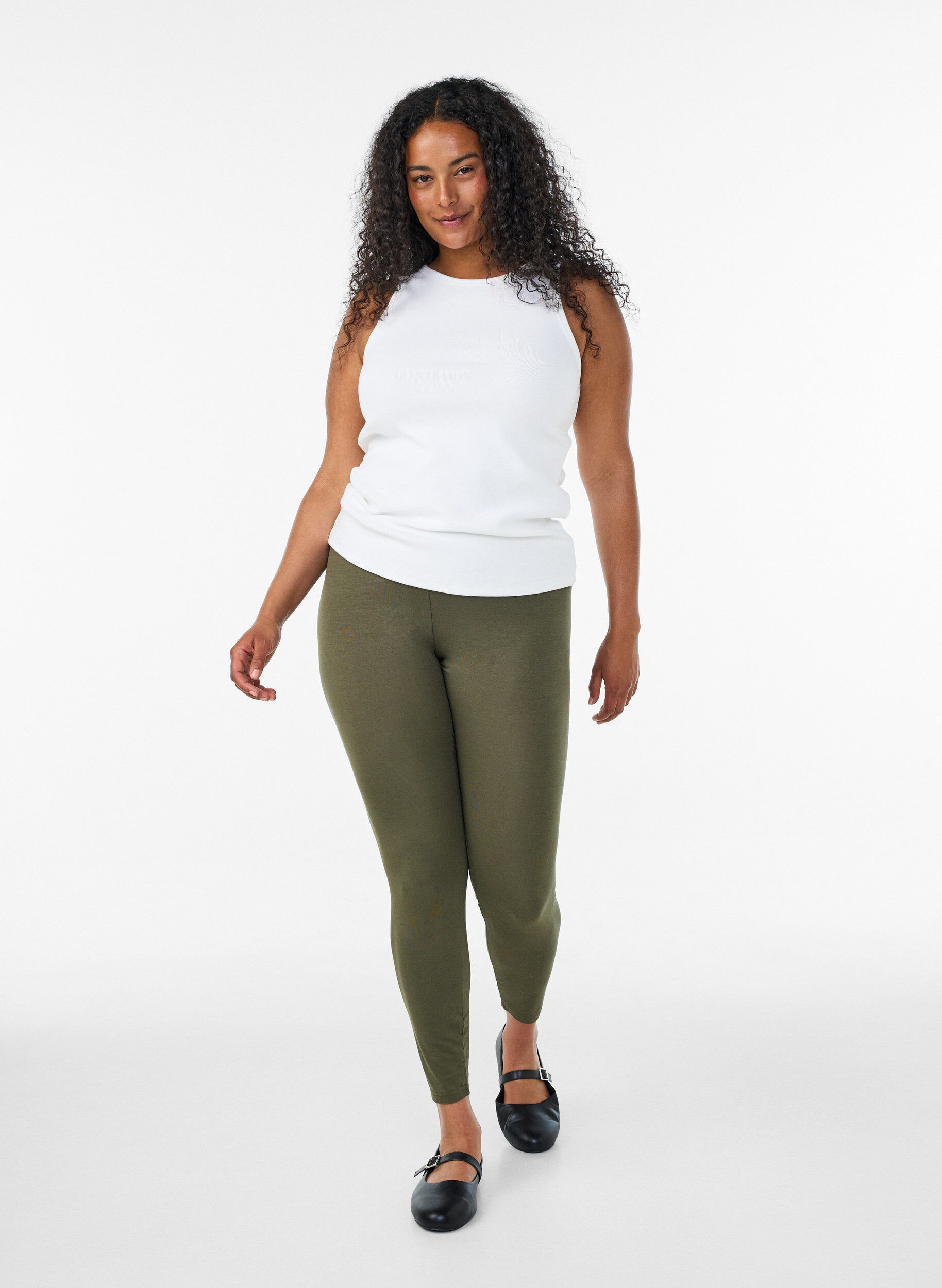 ZizziBasic-Leggings aus Viskose, Gr&uuml;n, Model image number 1