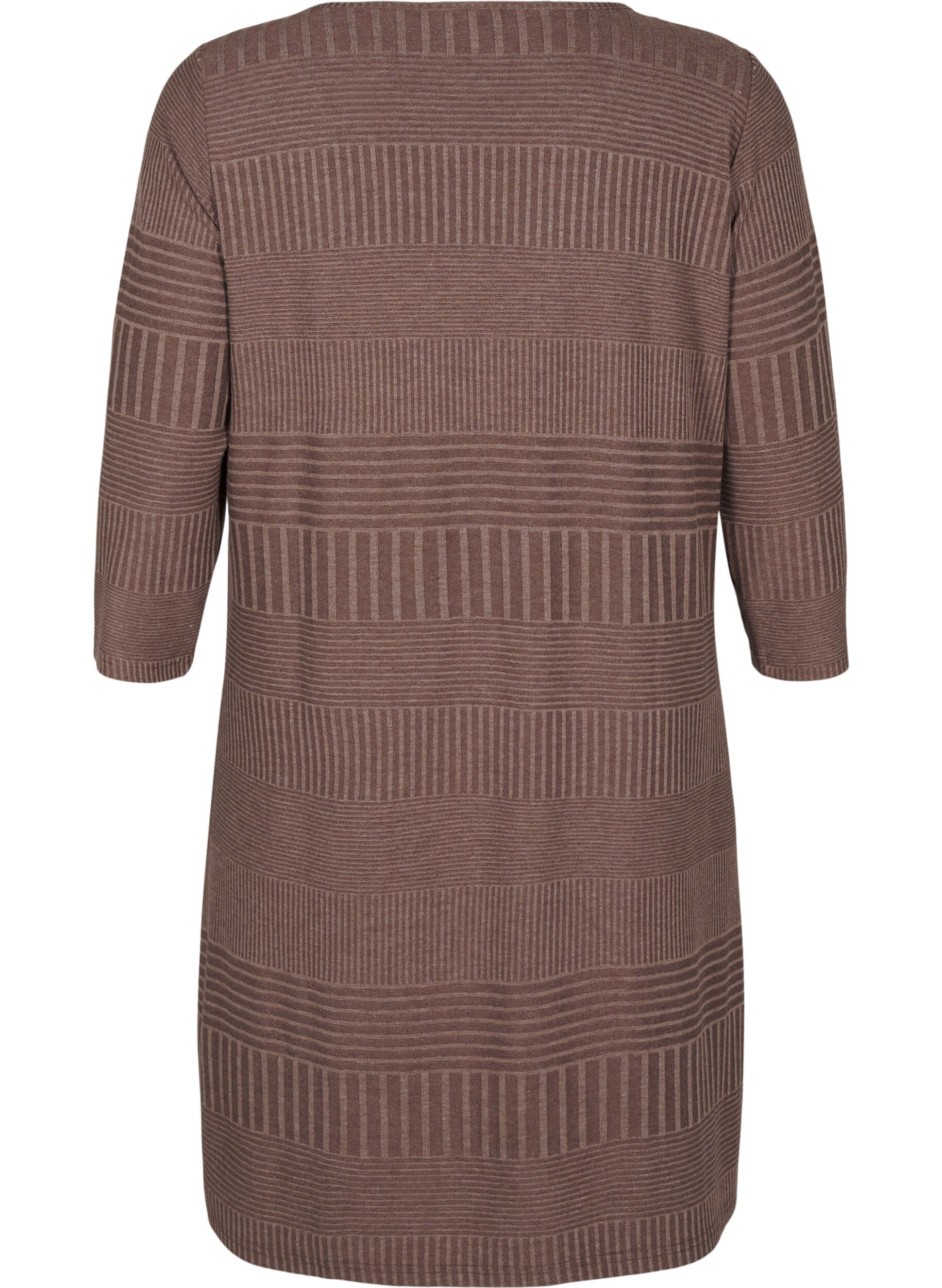 Zizzi Kleid mit 3/4-&Auml;rmeln und Streifenmuster, Ch. Martini Mel., Packshot image number 1