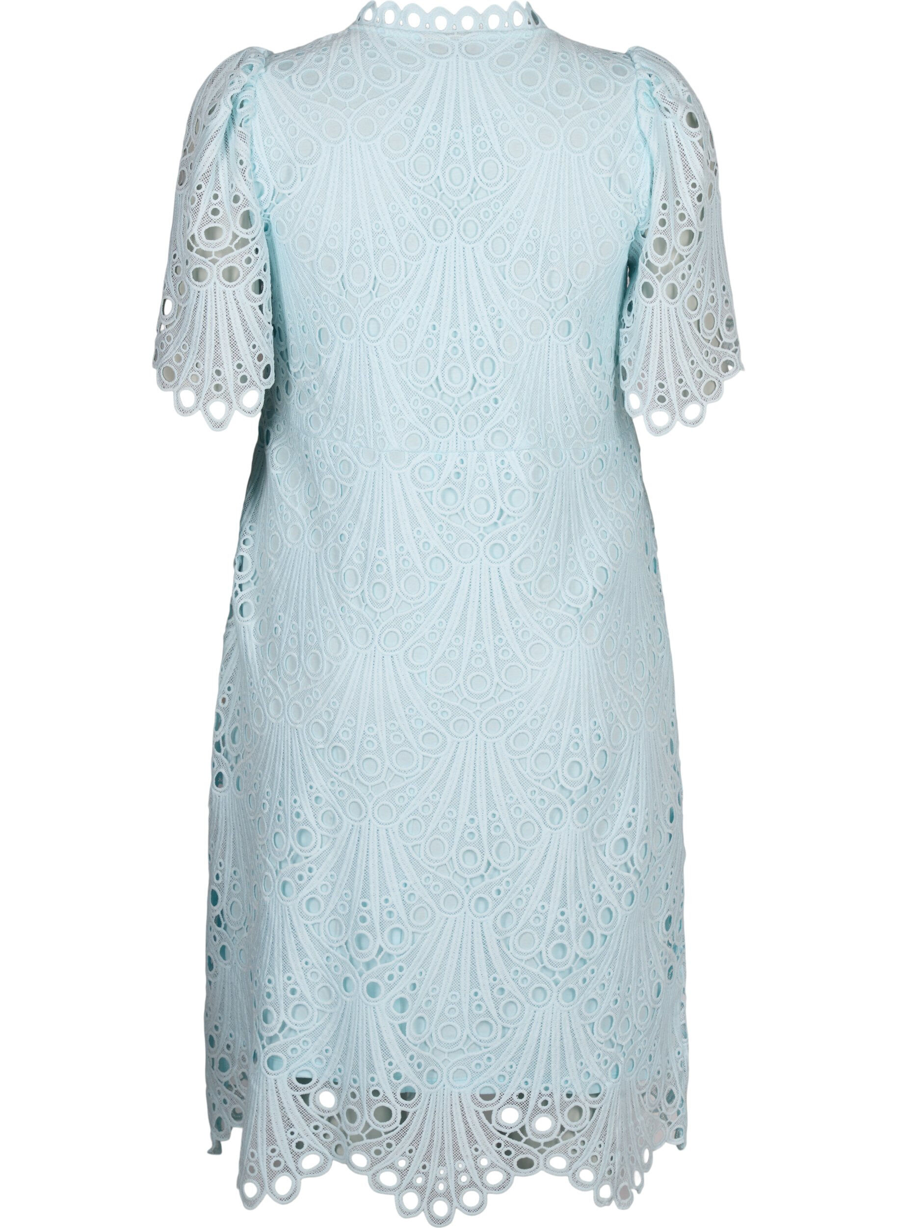 Zizzi Robe crochet&eacute;e &agrave; manches courtes, Delicate Blue, Packshot image number 1