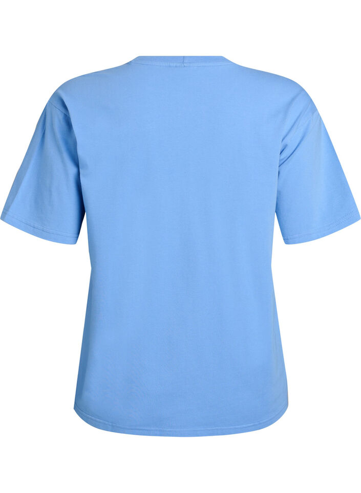Sportliches T-Shirt aus Bio-Baumwolle, Blau, Packshot image number 1