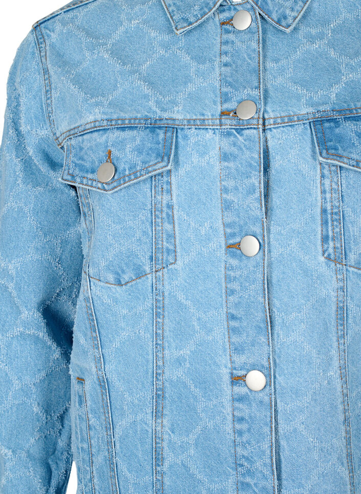 Denim-Jacke mit Destroyed-Muster, Blue denim, Packshot image number 2