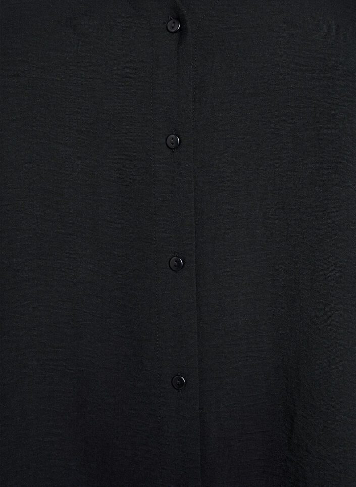 Bluse mit V-Ausschnitt und 3/4-&Auml;rmeln, Schwarz, Packshot image number 2