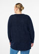 Blouse &agrave; manches longues avec texture, Bleu, Model image number 2