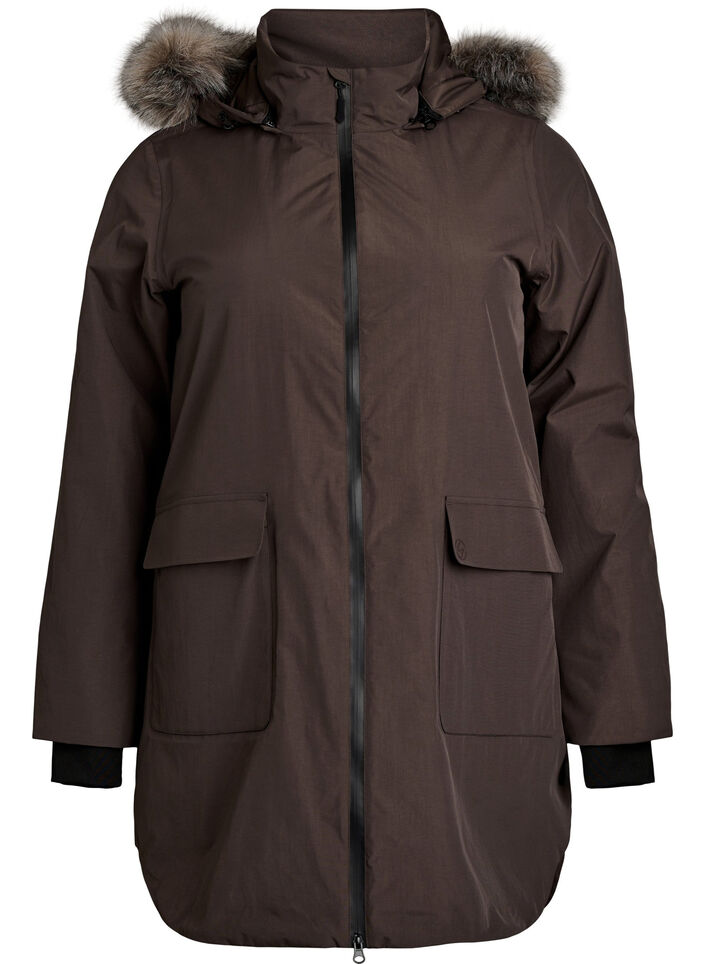 Parka imperm&eacute;able &agrave; capuche, Marron, Packshot image number 0