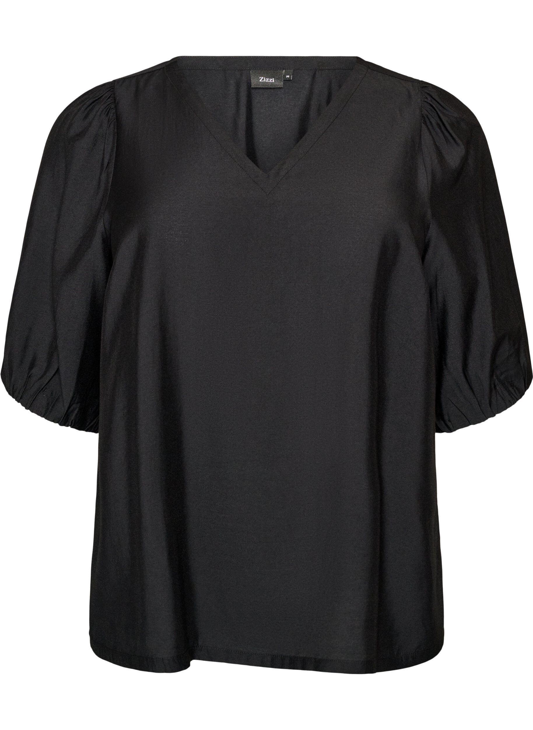 Bluse aus Viskose mit V-Ausschnitt
