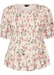 Bluse aus Viskose mit Smock und Peplum-Effekt, Vanille, Packshot image number 0
