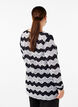 Chemisier en tricot avec un motif de vague, Black Stripe, Model image number 1
