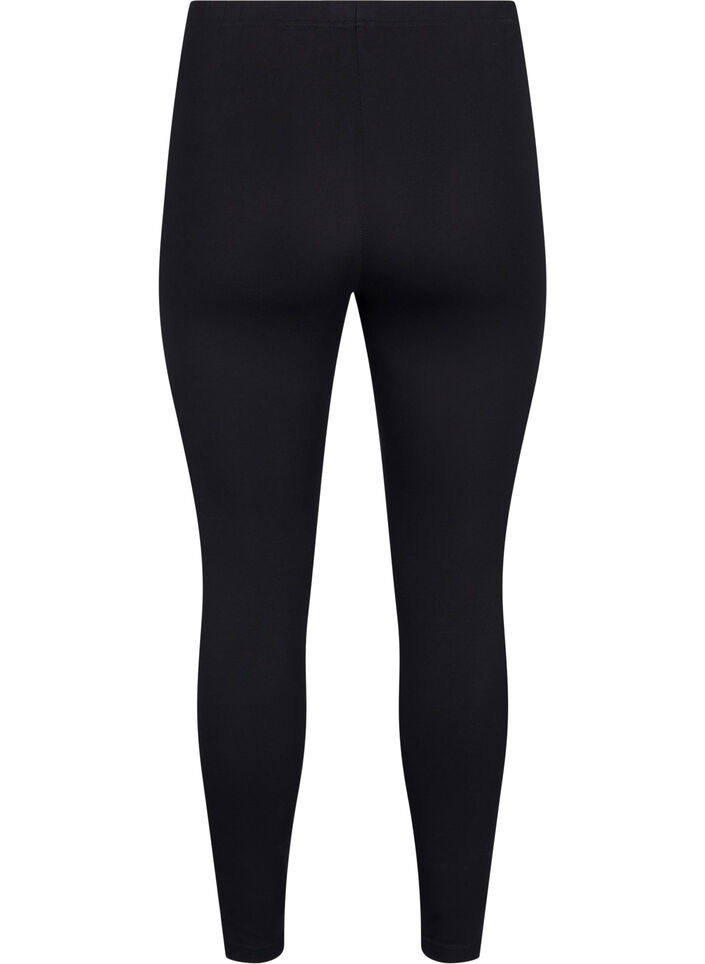 2-pack Baumwoll-Leggings, Schwarz, Packshot image number 1