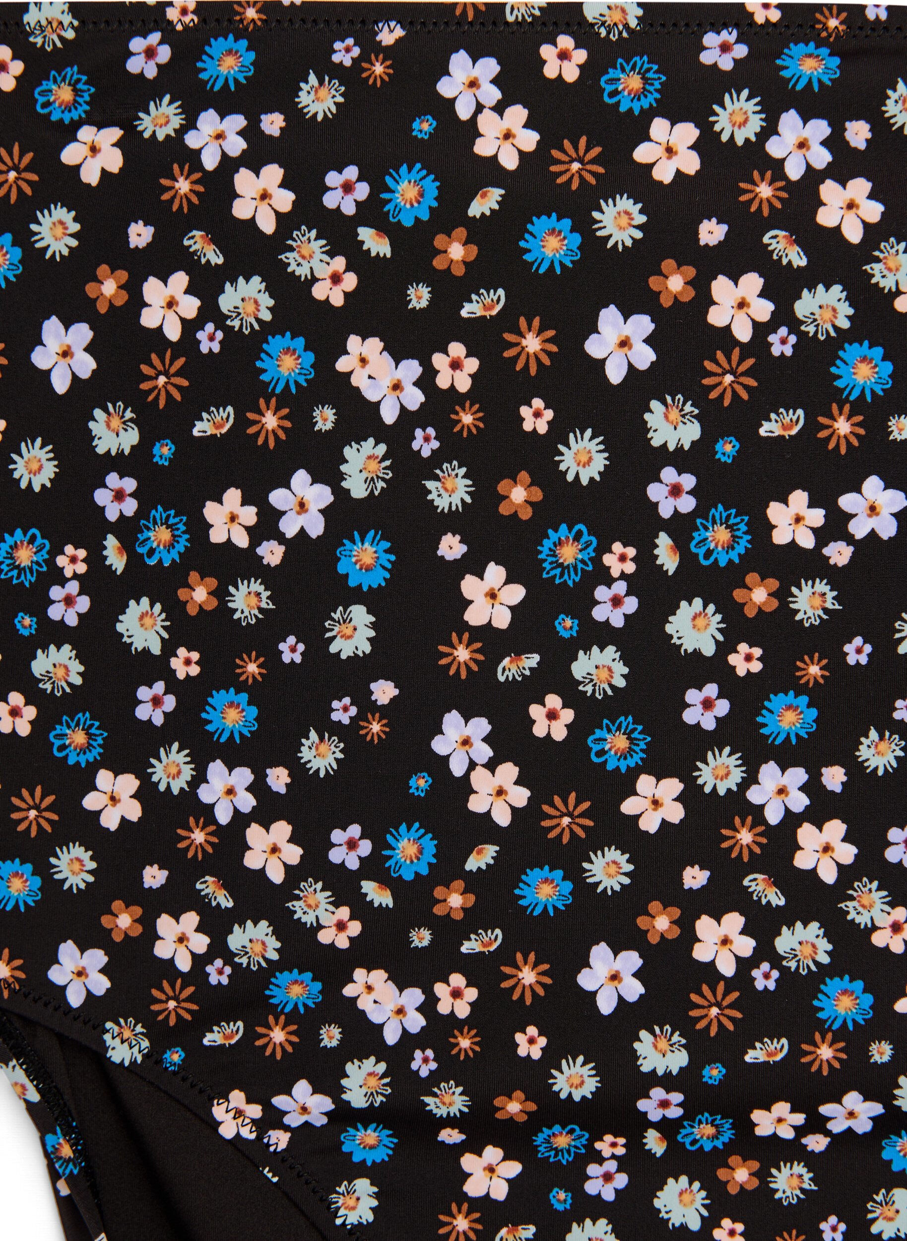 Zizzi Culotte de bikini taille tr&egrave;s haute &agrave; imprim&eacute; floral, Marron, Packshot image number 2