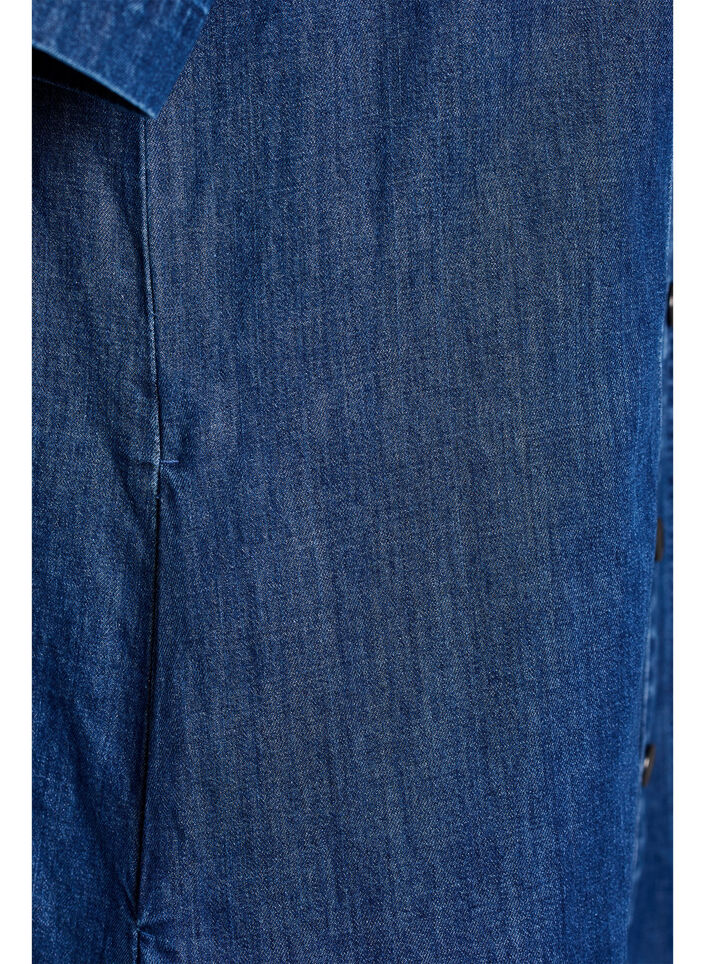 Robe-chemise en denim mi-longue, Bleu, Packshot image number 3