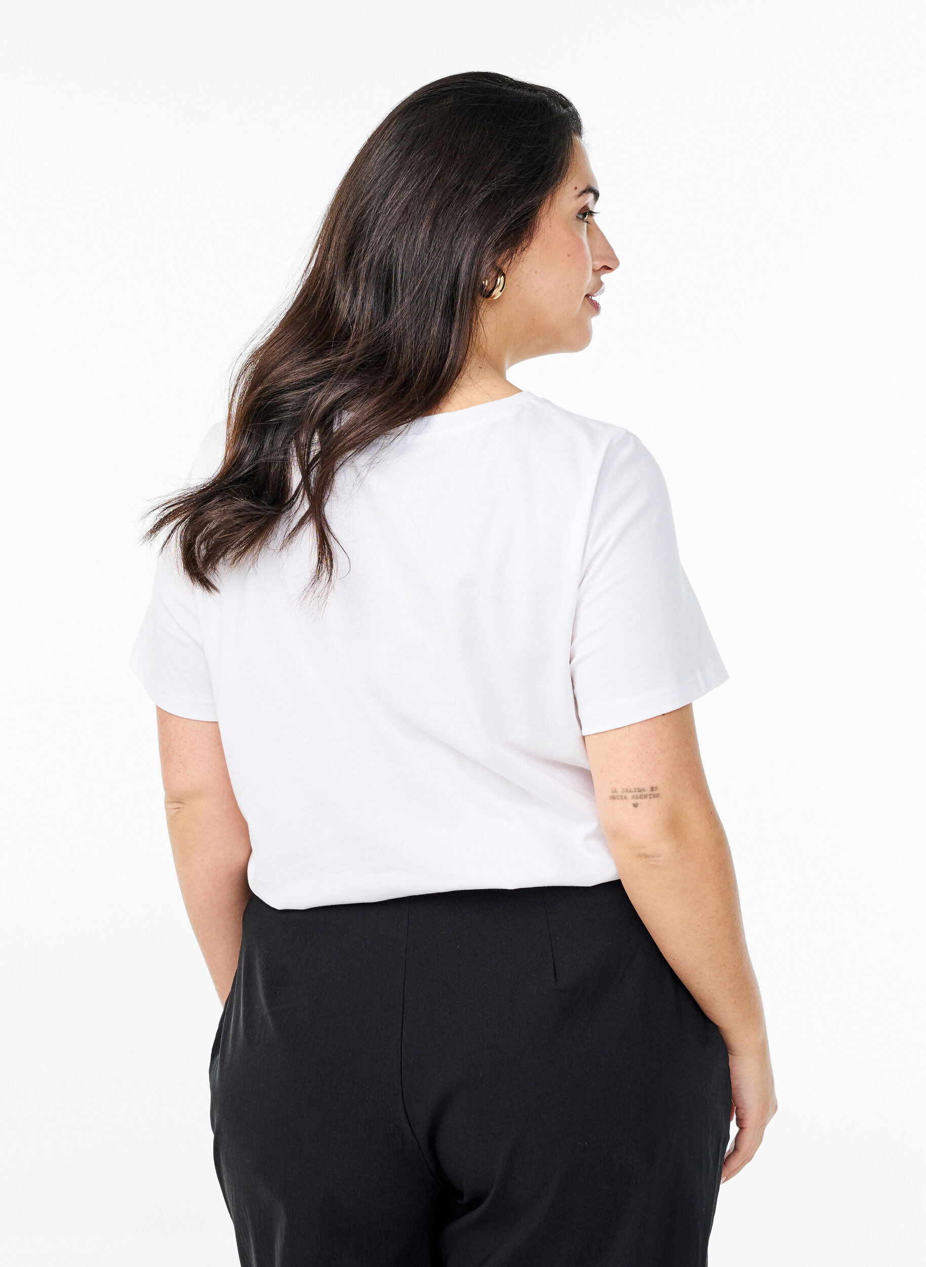 Zizzi T-shirt avec imprim&eacute; l&eacute;opard, Bright White w. Leo, Model image number 1