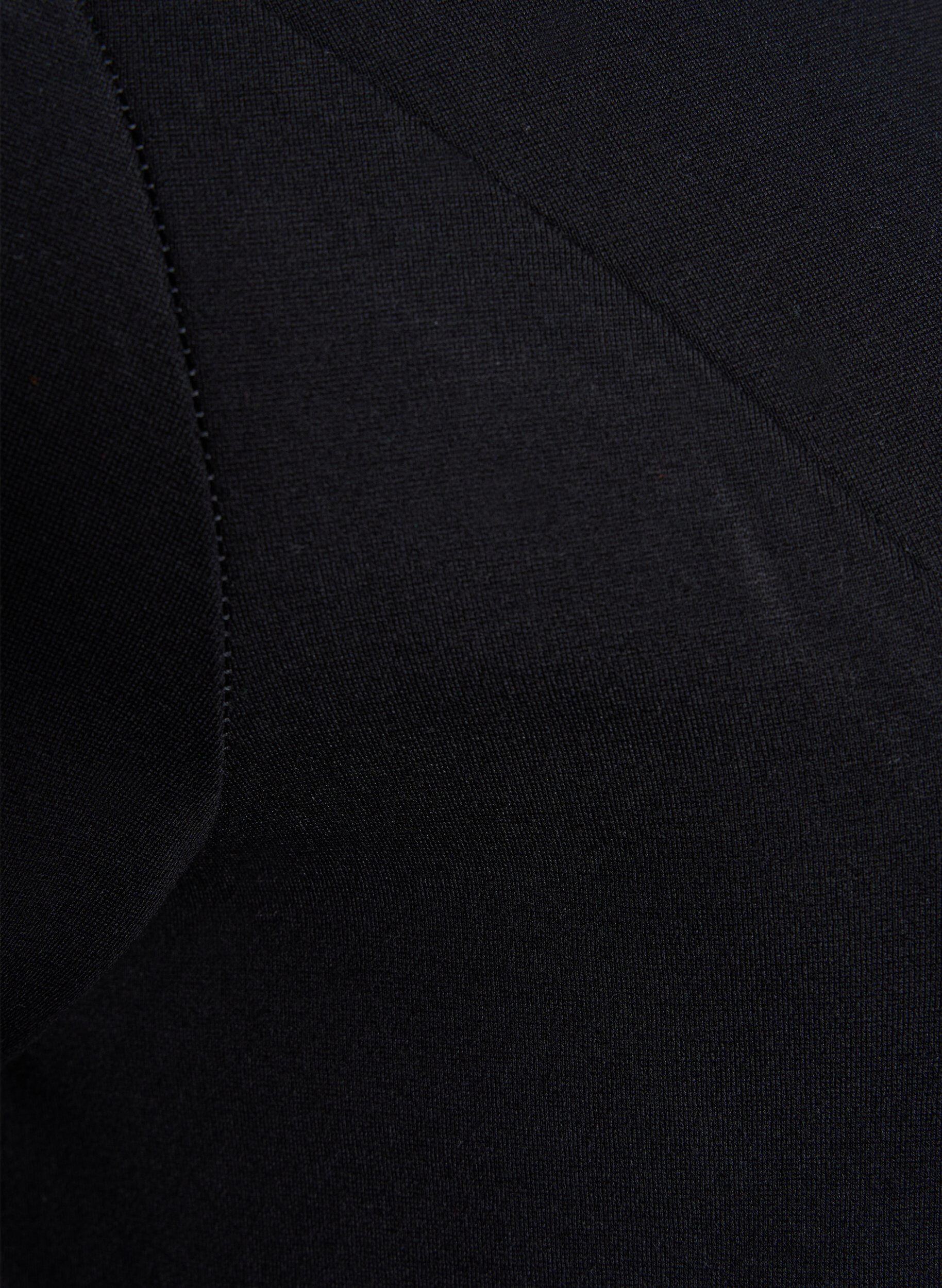 Zizzi Robe unie &agrave; manches 3/4 et fendue, Black, Packshot image number 3