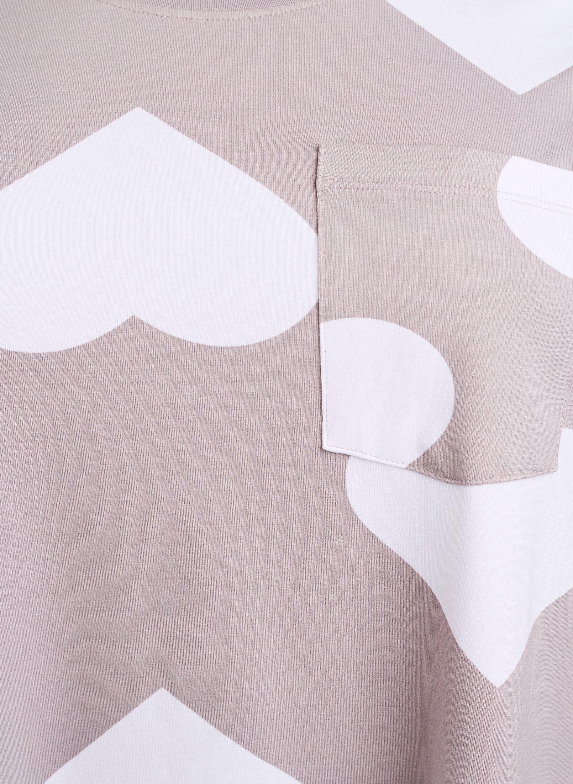 Zizzi Langes Nachtshirt aus Modal-Mischung mit Herzen, Grau, Packshot image number 2