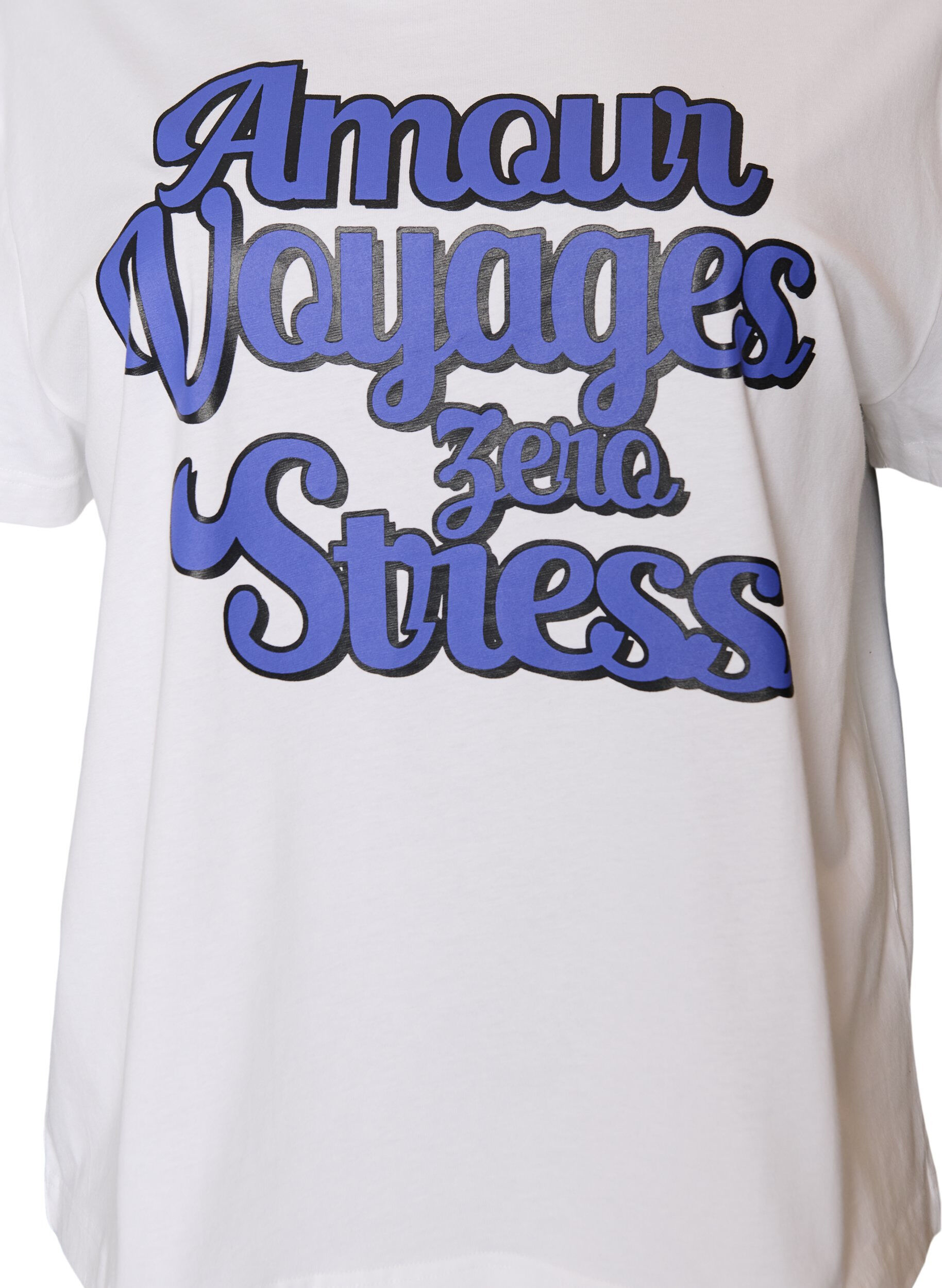 ZizziT-Shirt aus 100% Baumwolle mit kurzen &Auml;rmeln und Print, Wei&szlig;, Packshot image number 2