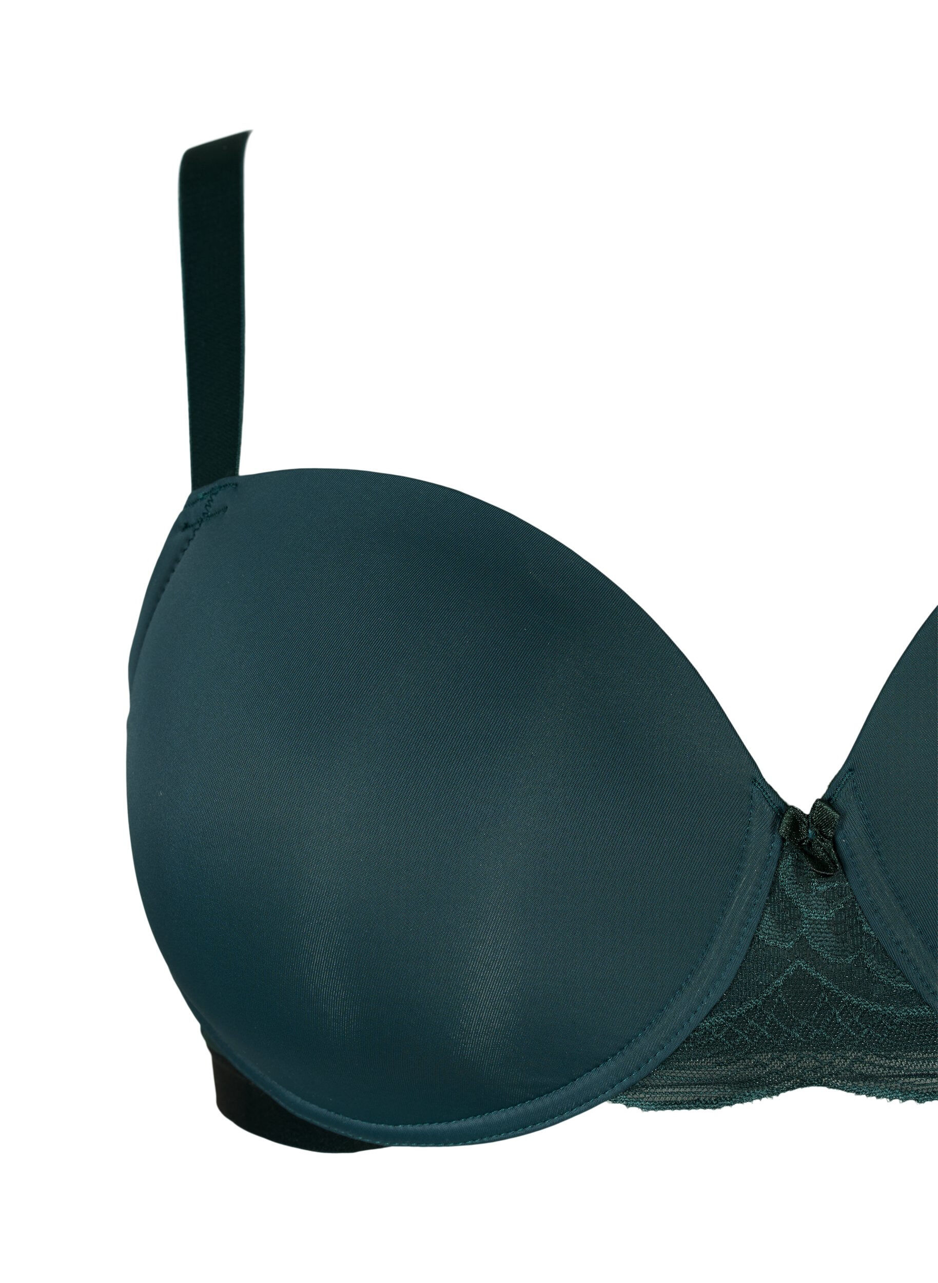 Zizzi Soutien-gorge moul&eacute; en tulle, Vert fonc&eacute;, Packshot image number 2