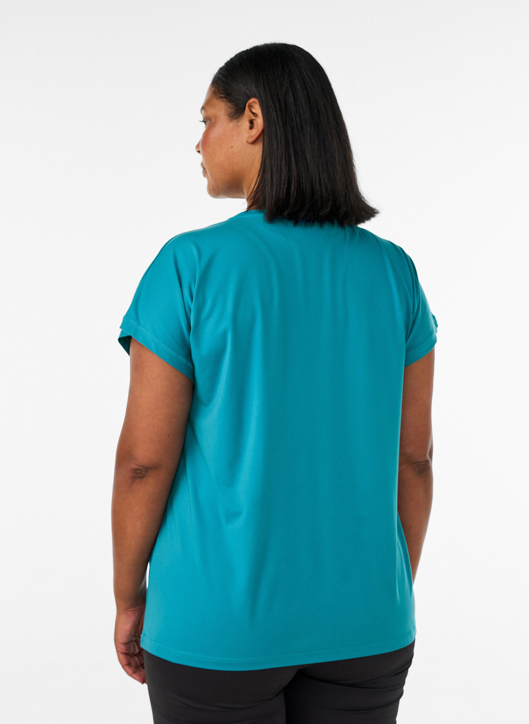 ZizziT-shirt de sport couleur unie, Bleu p&eacute;trole, Model image number 2