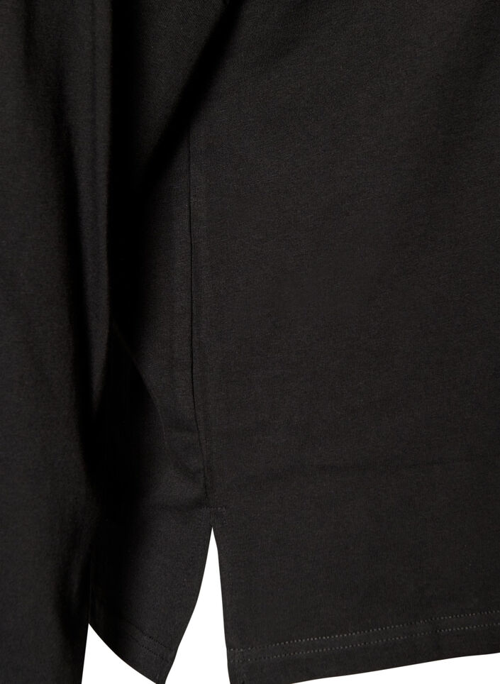 T-shirt Basic avec manches longues, Noir, Packshot image number 3