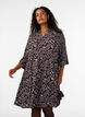 Robe courte en jersey coupe A &agrave; imprim&eacute; int&eacute;gral, Bordeaux fonc&eacute;, Model image number 0