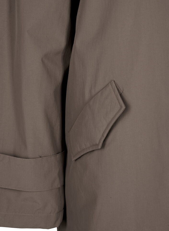 Übergangsmantel mit Samtkragen und Taschen, Chocolate Chip, Packshot image number 3