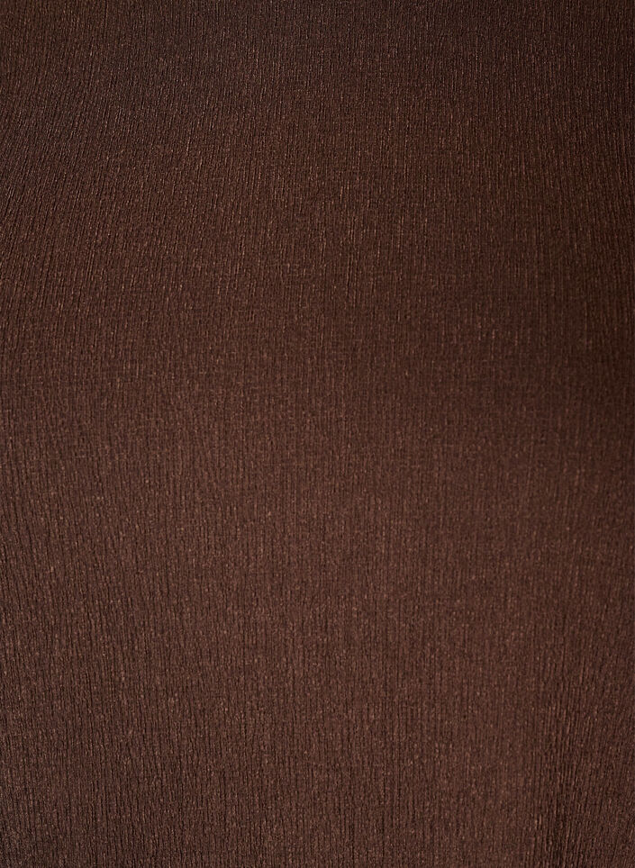 Jerseybluse mit asymmetrischem Spitzenbesatz, Braun, Packshot image number 2