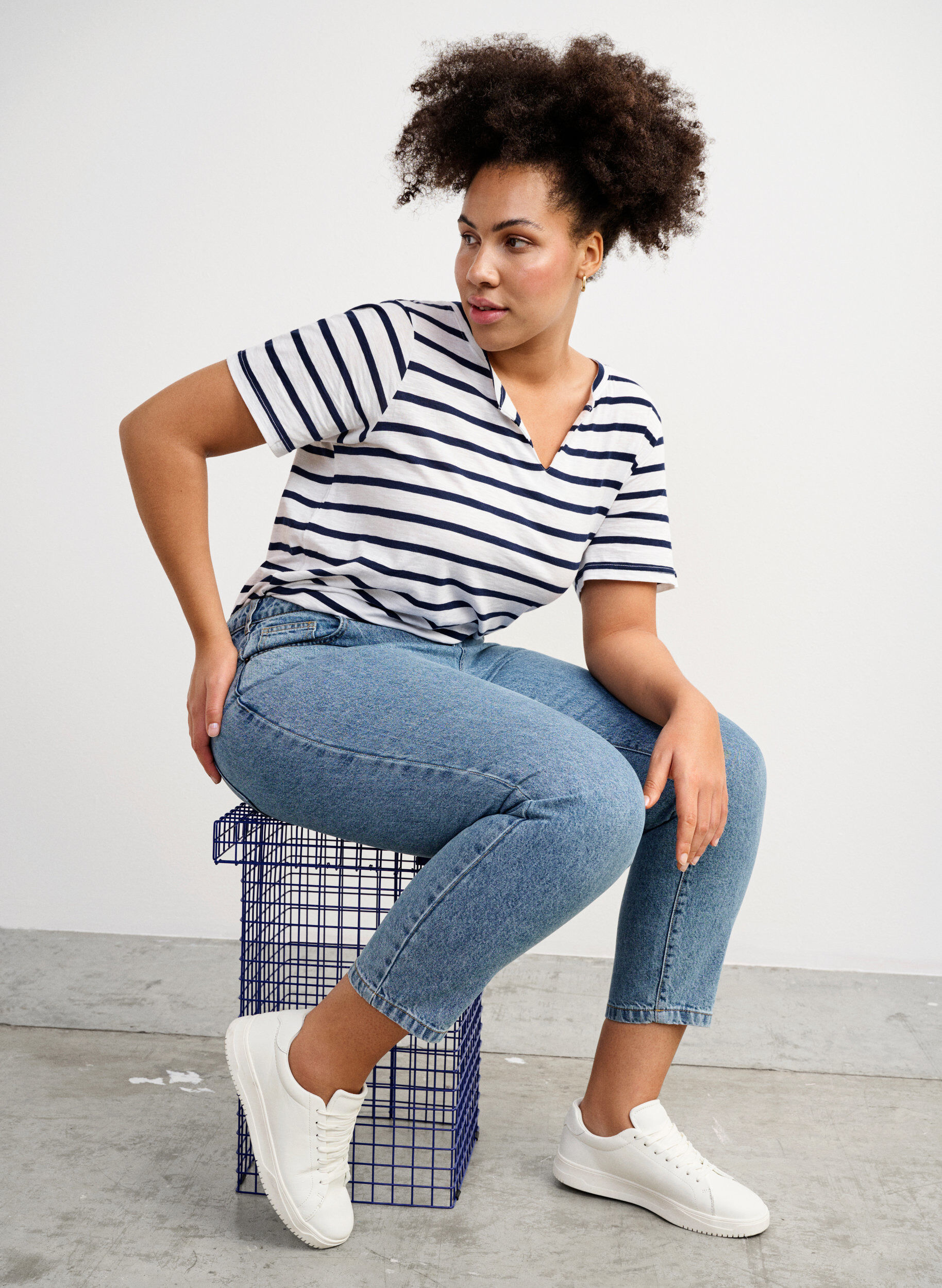 Zizzi Baskets larges en cuir, White, Image image number 0