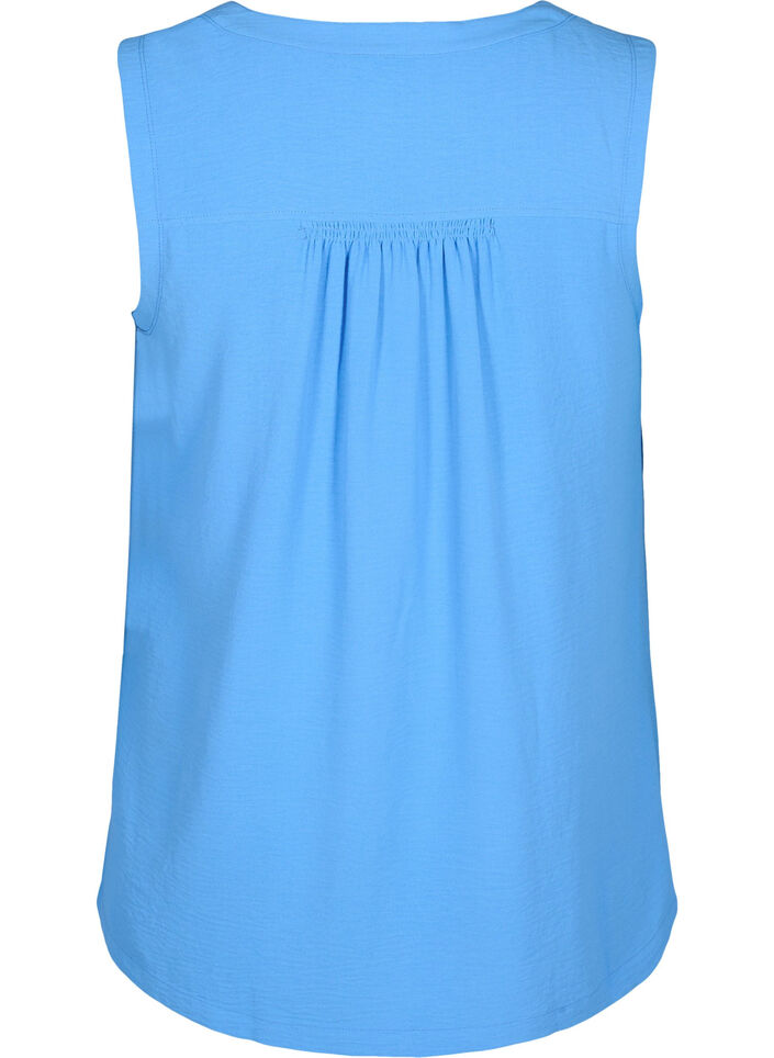&Auml;rmelloses Oberteil mit Faltendetails, Blau, Packshot image number 1