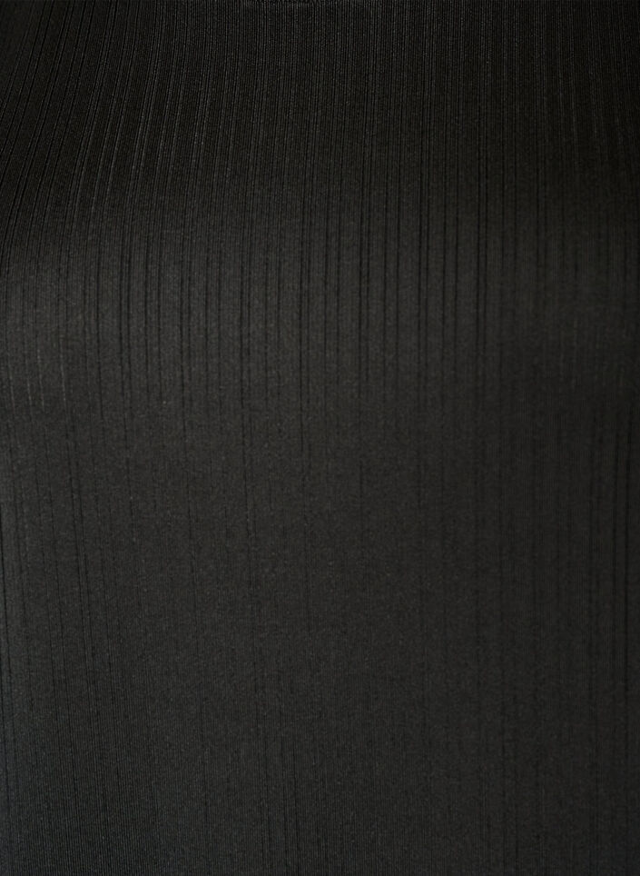 Jersey-Bluse mit strukturierten Streifen und Smocksaum, Schwarz, Packshot image number 2