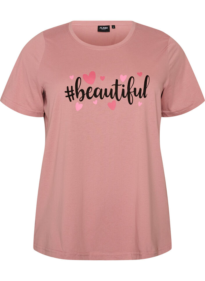 T-shirt imprim&eacute;, Rose poudr&eacute;e, Packshot image number 0