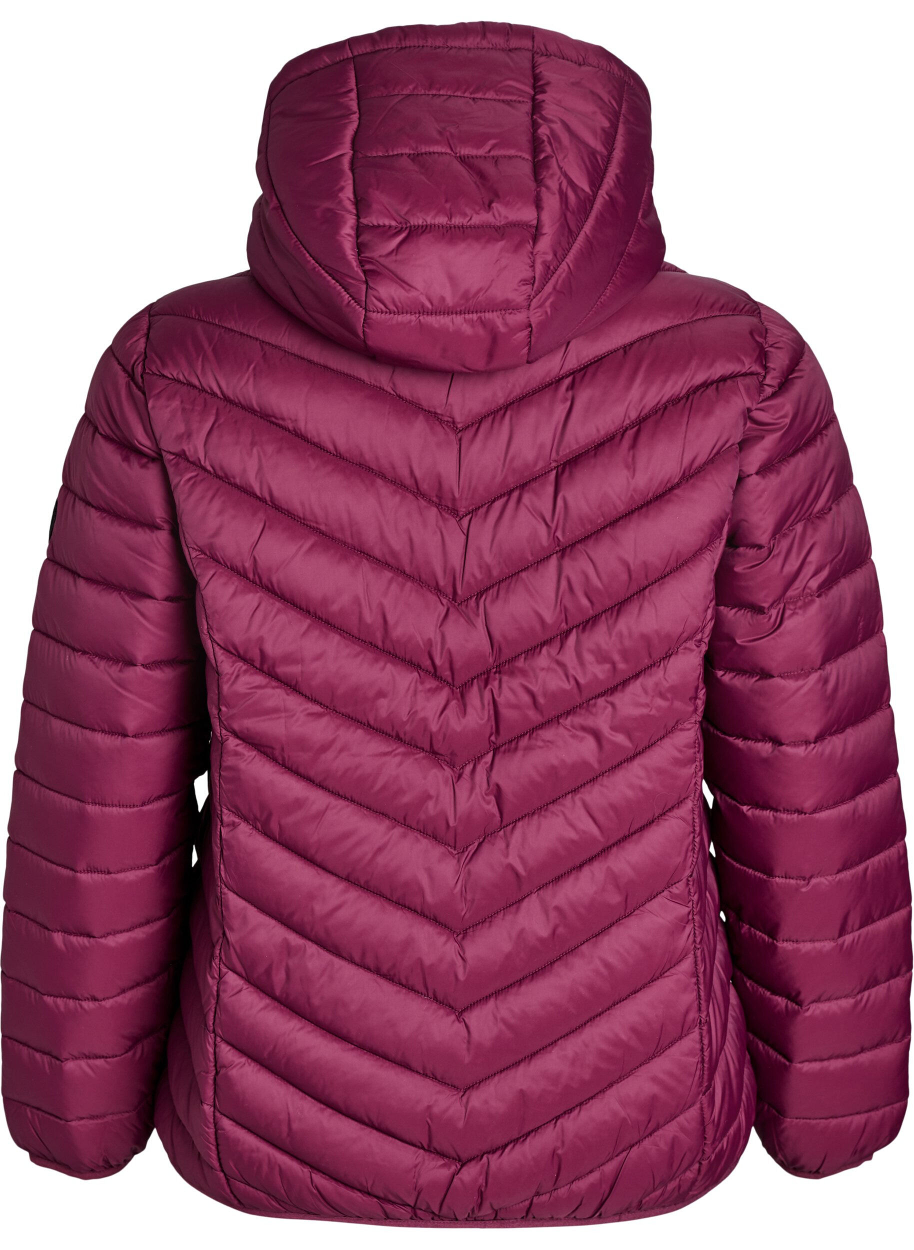 Zizzi Leichte Steppjacke mit Kapuze, Dunkles Bordeaux, Packshot image number 1