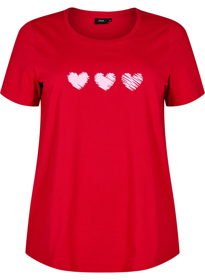 Baumwoll-T-Shirt mit Motiv, Salsa w. Hearts, Packshot image number 0