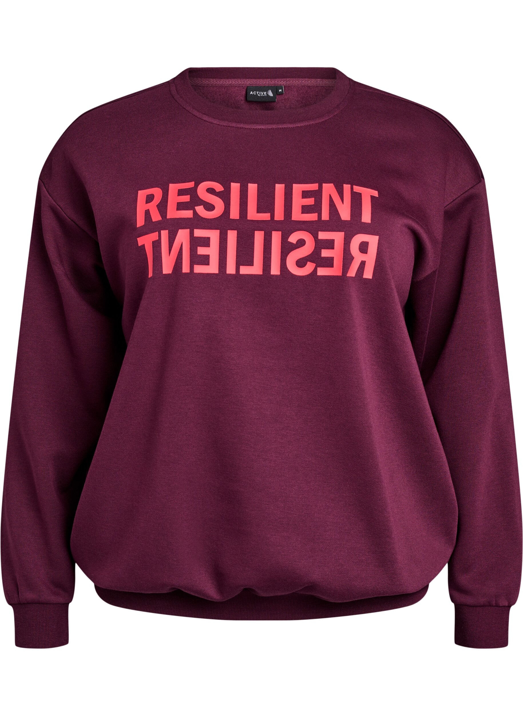 Zizzi Sweatshirt mit Textprint, Rot, Packshot image number 0