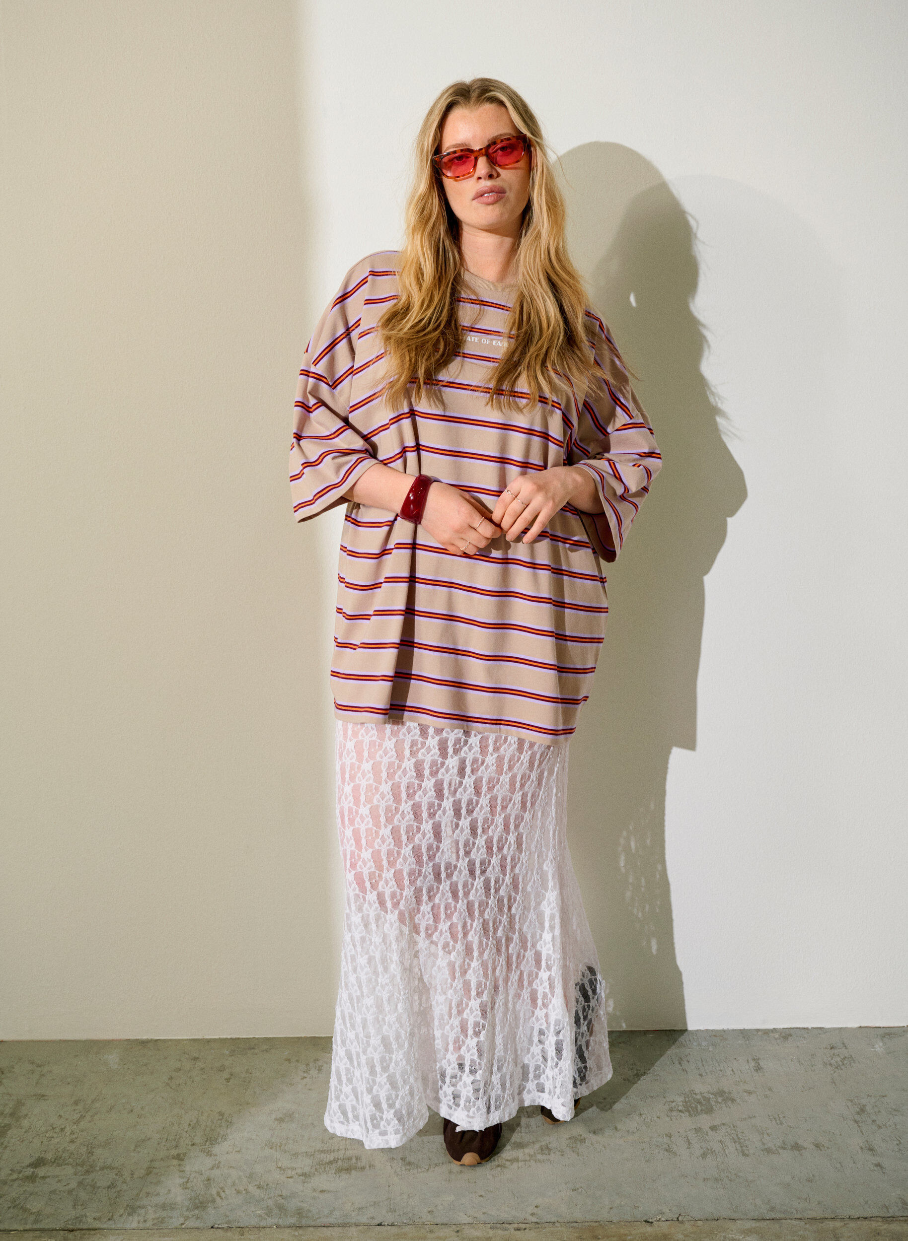 Zizzi Langer Rock aus transparenter Spitze, Wei&szlig;, Image image number 0