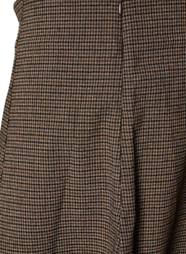 Jupe &eacute;vas&eacute;e &agrave; petits carreaux, Marron, Packshot image number 3