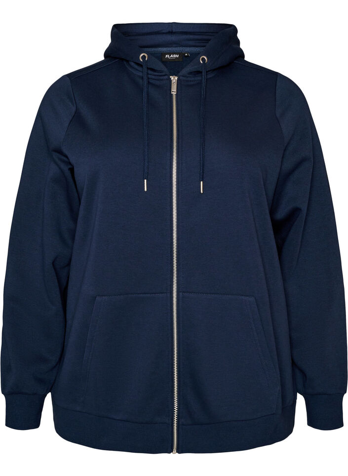 Kapuzensweatshirt mit Rei&szlig;verschluss und Taschen, Blau, Packshot image number 0
