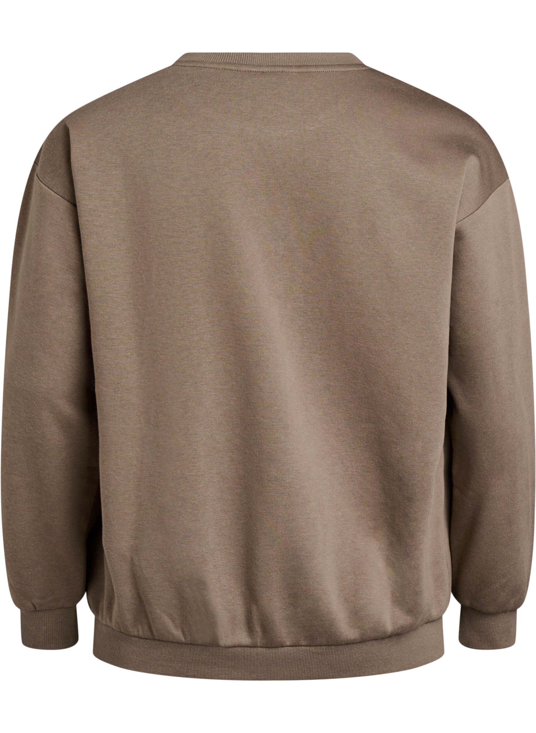 Zizzi Sweat-shirt &agrave; motif, Walnut, Packshot image number 1