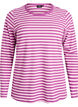 Gestreifte Bluse mit langen &Auml;rmeln, Lila, Packshot image number 0