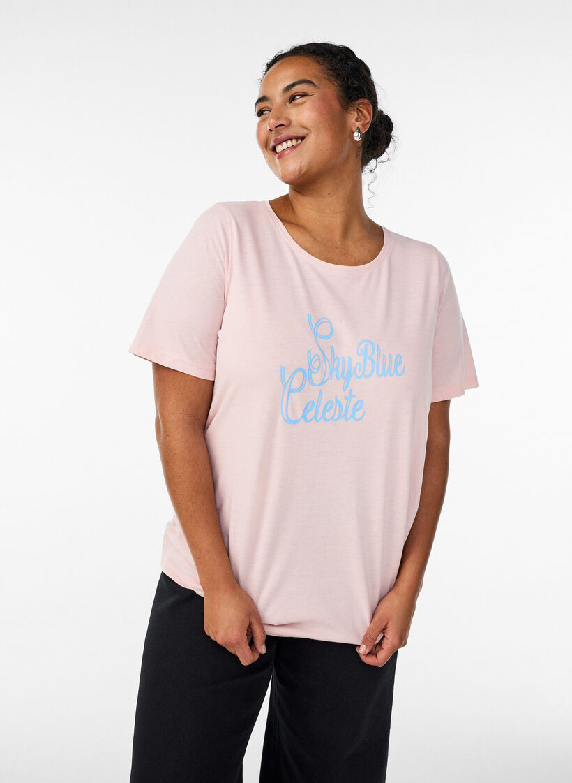 T-Shirt mit Print, Rot, Model image number 0