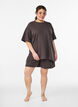 Oversized T-Shirt aus Sweat, Braun, Model image number 1