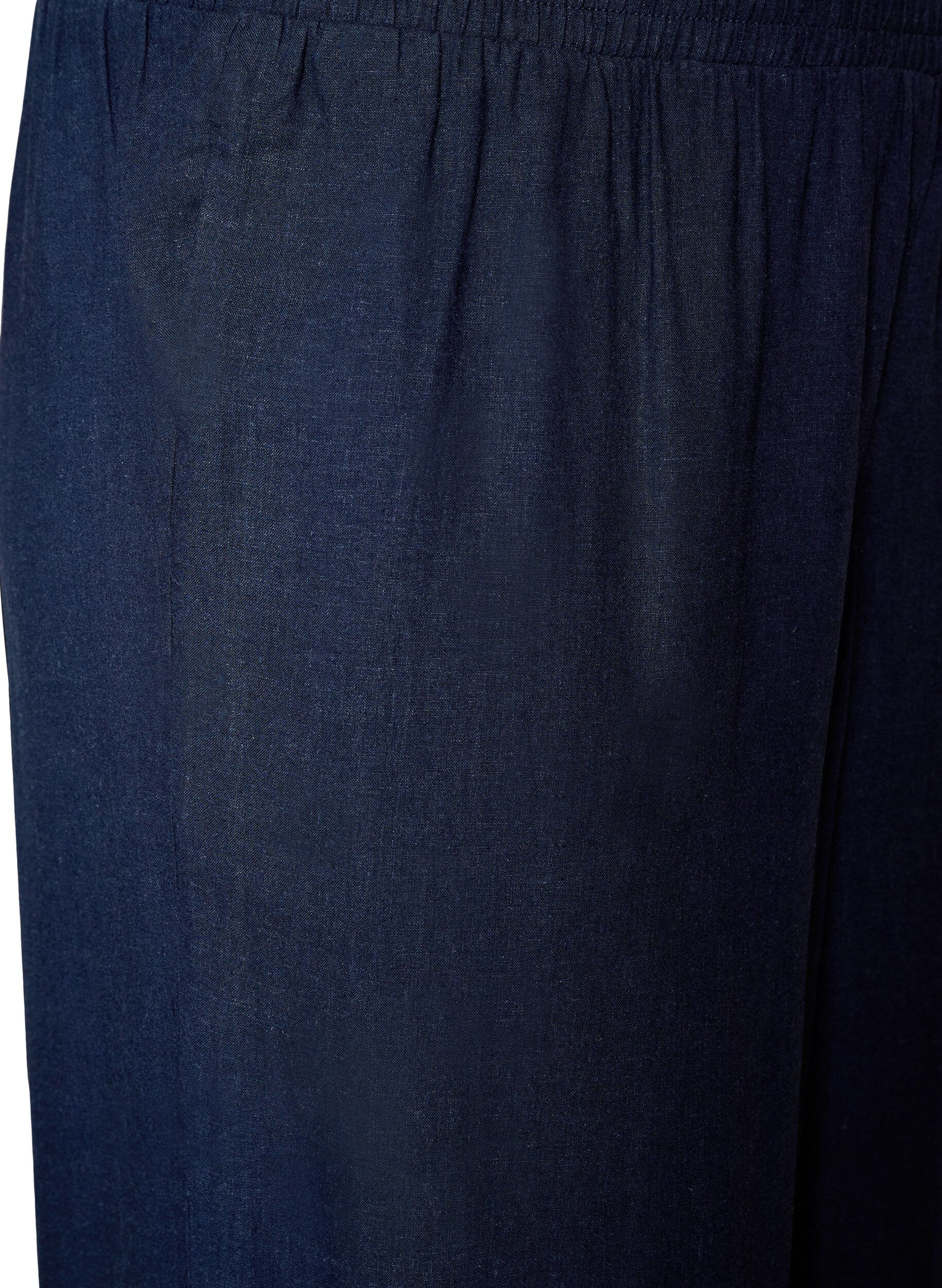 ZizziHose aus Leinen und Viskose mit weitem Bein, Blau, Packshot image number 2