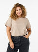 T-shirt basique en coton &agrave; col rond, Beige, Model image number 0