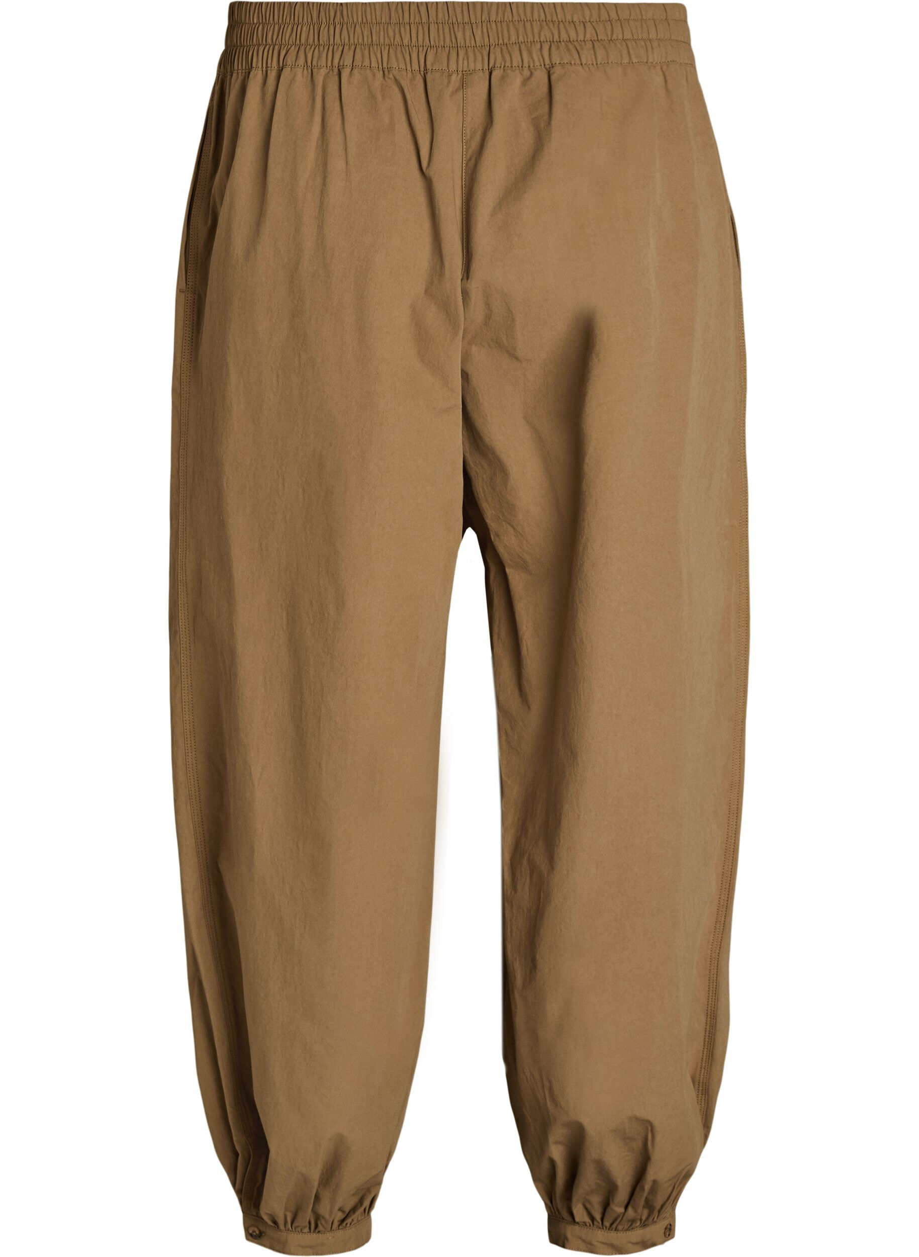 Zizzi Hoch taillierte Ballonhose aus Baumwolle, Braun, Packshot image number 1