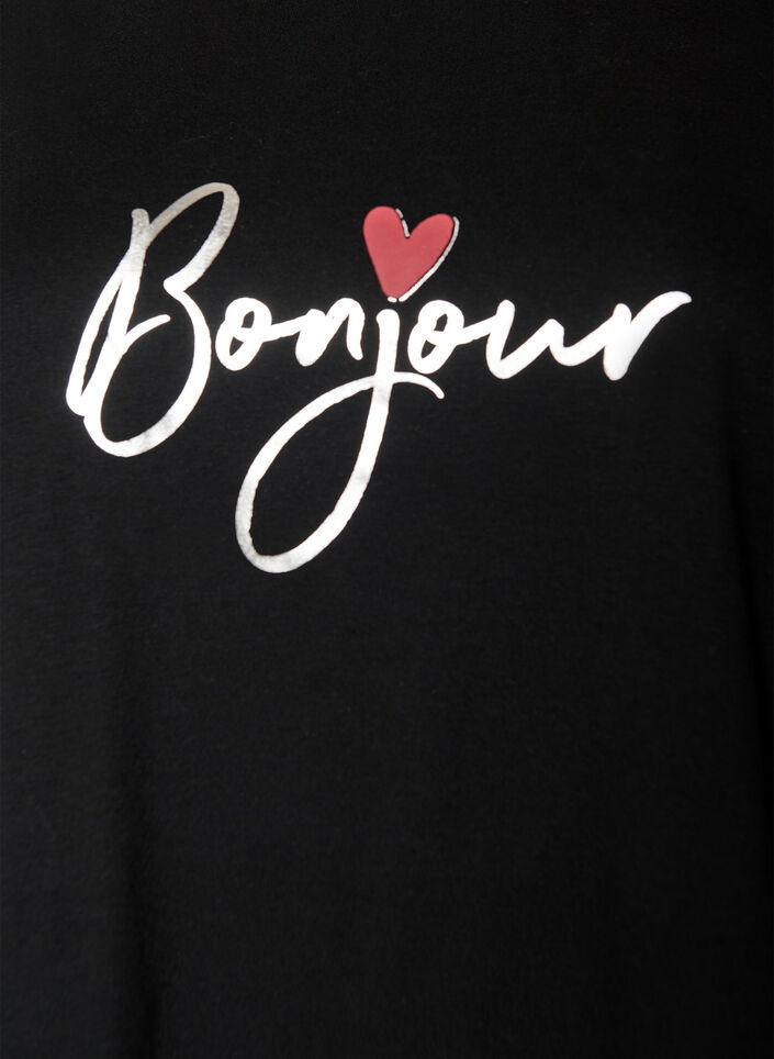 T-Shirt mit Print, Schwarz, Packshot image number 2