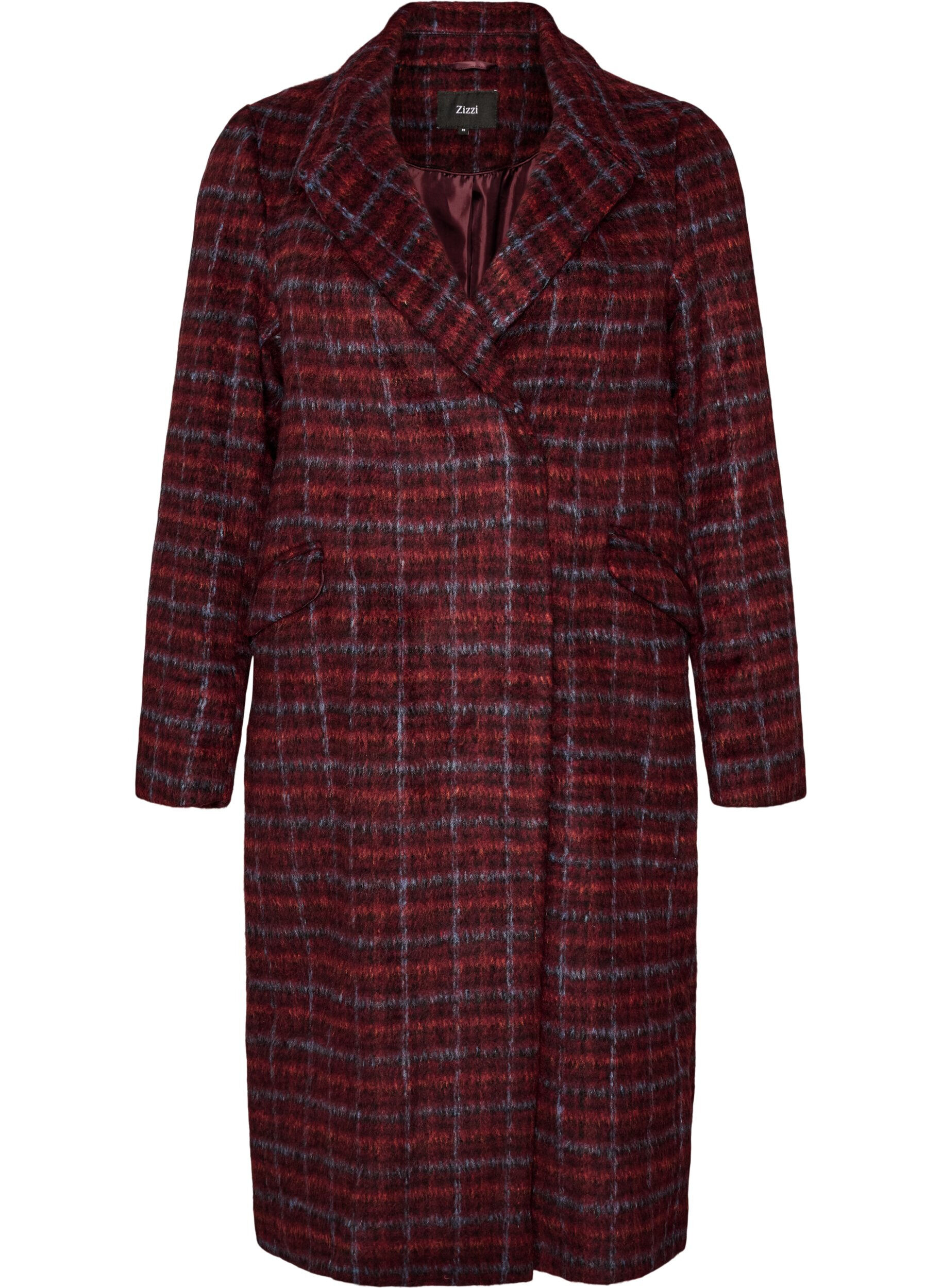 Manteau &agrave; carreaux avec poches